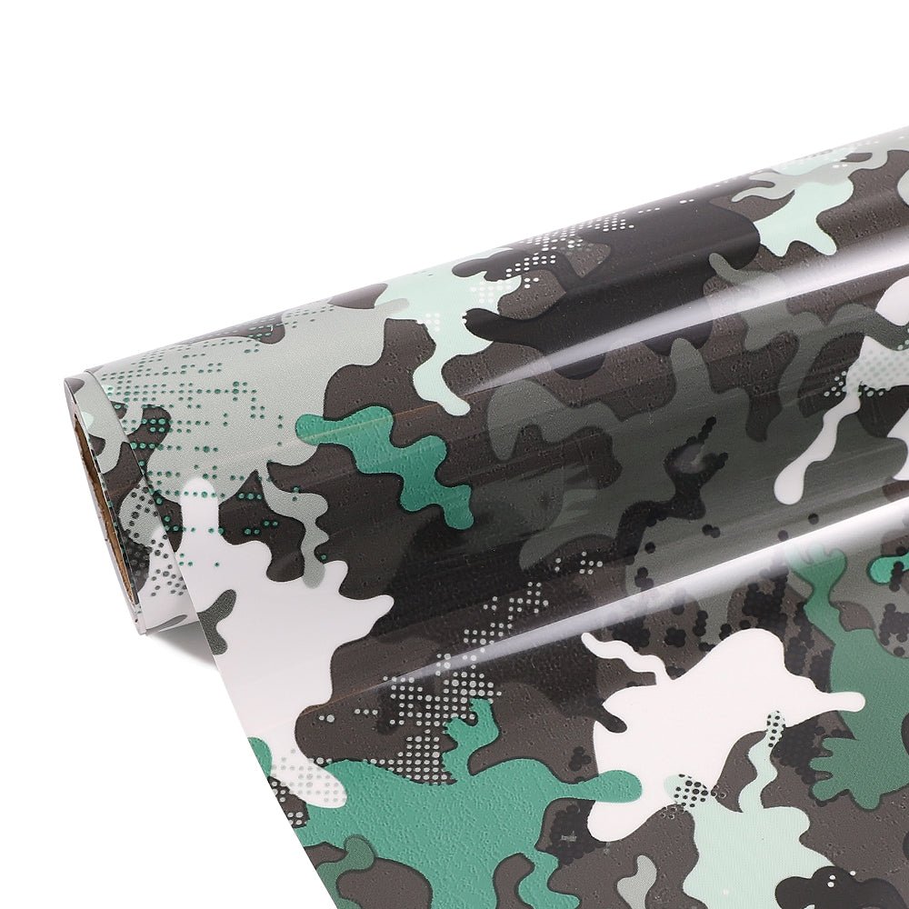Black, grey and white digital Camouflage craft vinyl - HTV - Adhesive