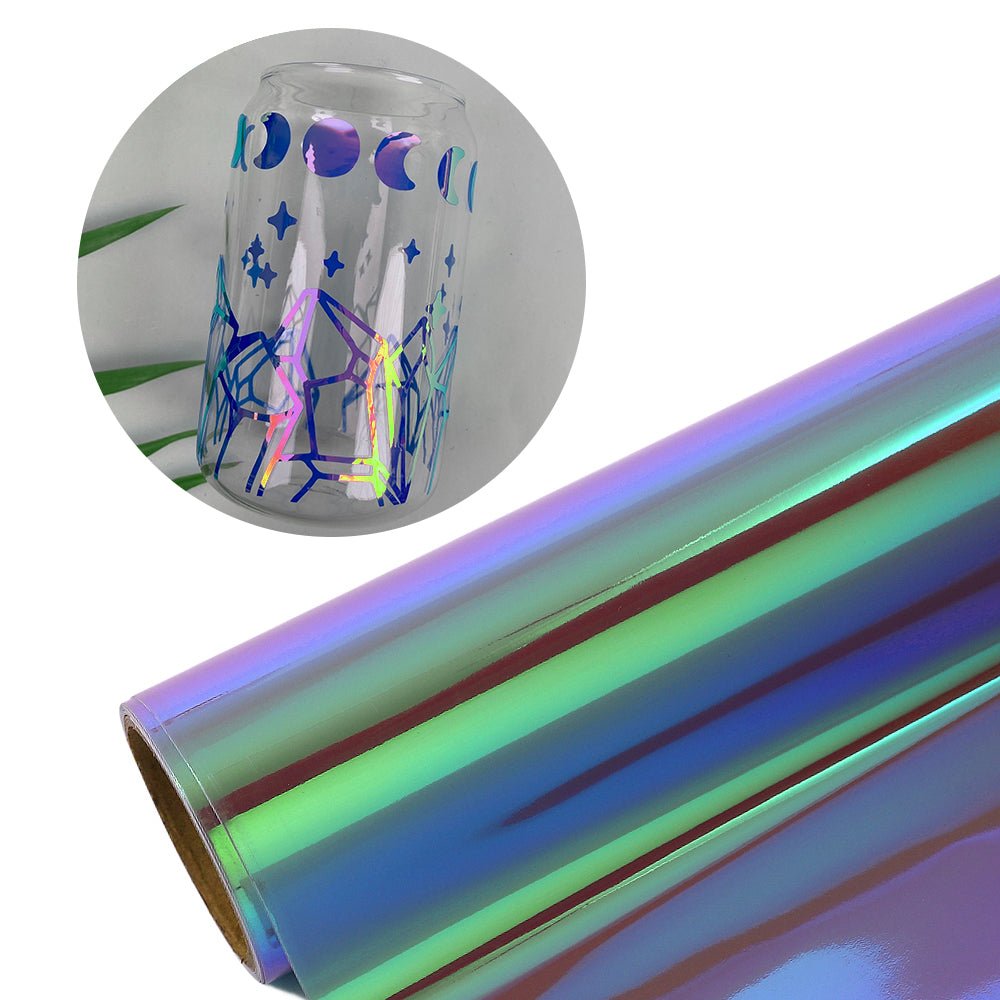Shoyisi Holographic PVC Permanent Adhesive Vinyl Opal Purple 12” X 5' Roll