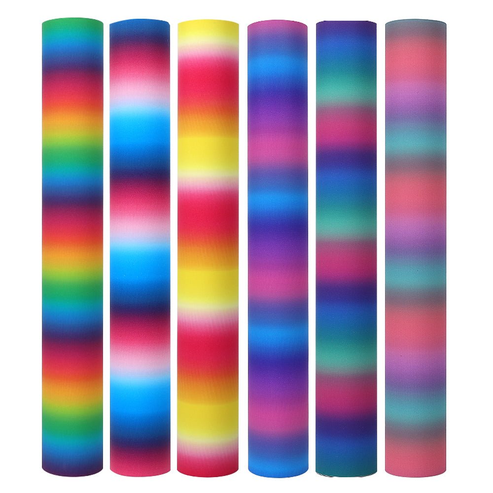 Rainbow Shimmer Adhesive Vinyl 5ft Roll Bundle - Adhesive Craft Vinyl - Ahijoy