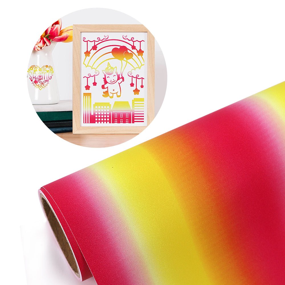 Rainbow Shimmer Adhesive Vinyl - Adhesive Craft Vinyl - Ahijoy