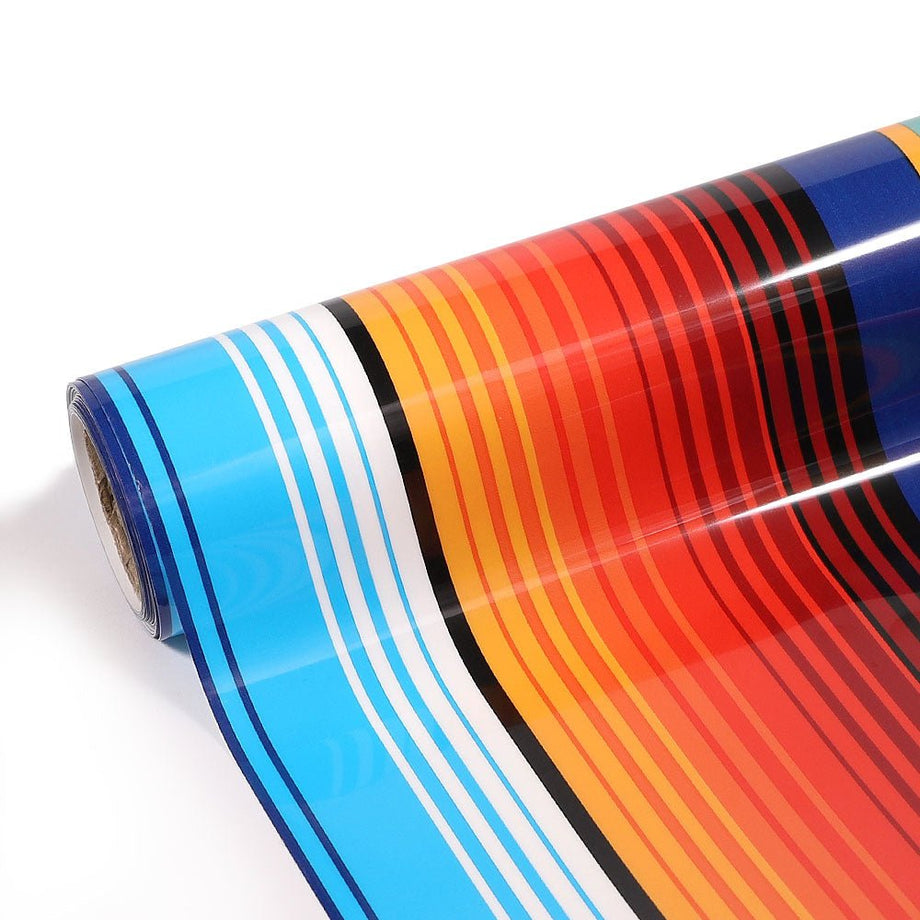 Rainbow Stripes Patterned Heat Transfer Vinyl (HTV)